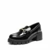 Chunky Slip-On Loafers BLACK-PAT -DREAM PAIRS Sales 1000 BLACK PAT1