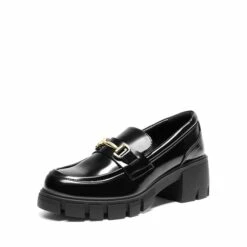 Chunky Slip-On Loafers BLACK-PAT