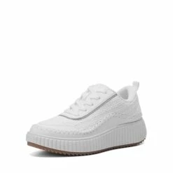 Wide Width Tweed Platform Fashion Sneakers WHITE -DREAM PAIRS Sales 1001 白2 1