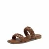 Two Straps Square Toe Braided Flat Sandals BROWN 2 Two Straps Square Toe Braided Flat Sandals BROWN -DREAM PAIRS Sales 1002 棕色 1