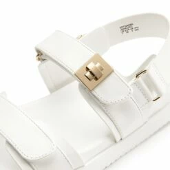 Hook And Loop Straps Flat Sandals WHITE -DREAM PAIRS Sales 1003 WHITE3