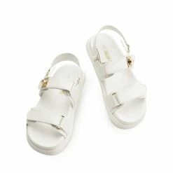 Hook And Loop Straps Flat Sandals WHITE -DREAM PAIRS Sales 1003 WHITE5