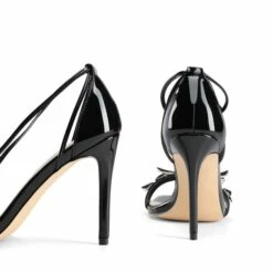 Butterfly Lace Up Stilleto High Heels BLACK-PAT 12 Butterfly Lace Up Stilleto High Heels BLACK-PAT -DREAM PAIRS Sales 1004 black203