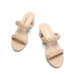 Braided Double-Strap Block Heel Sandals NUDE -DREAM PAIRS Sales 1005 NUDE 5