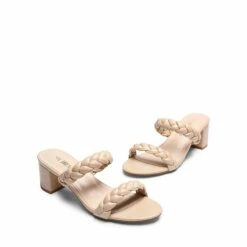 Braided Double-Strap Block Heel Sandals NUDE -DREAM PAIRS Sales 1005 NUDE 6