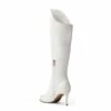 Side Zipper Stiletto Knee High Boots WHITE-PU 2 Side Zipper Stiletto Knee High Boots WHITE-PU -DREAM PAIRS Sales 1006 WHITE PU203