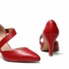 Pointed Toe D'Orsay Pumps RED-PU