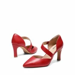 Pointed Toe D'Orsay Pumps RED-PU -DREAM PAIRS Sales 1009 RED PU 5