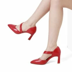 Pointed Toe D'Orsay Pumps RED-PU -DREAM PAIRS Sales 1009 RED PU 6