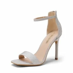 Ankle Strap Square Toe Stiletto Heels SILVER GLITTER -DREAM PAIRS Sales 1010 DREAM PAIRS Women SDHS2215W SILVER GLITTER 1