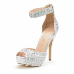 Peep Toe Stiletto Platform Sandals SHINE SILVER -DREAM PAIRS Sales 1010 SHINE SHINE SILVER 1