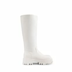 Platform Lug Sole Knee High Boots WHITE 11 Platform Lug Sole Knee High Boots WHITE -DREAM PAIRS Sales 1010 WHITE 20 2