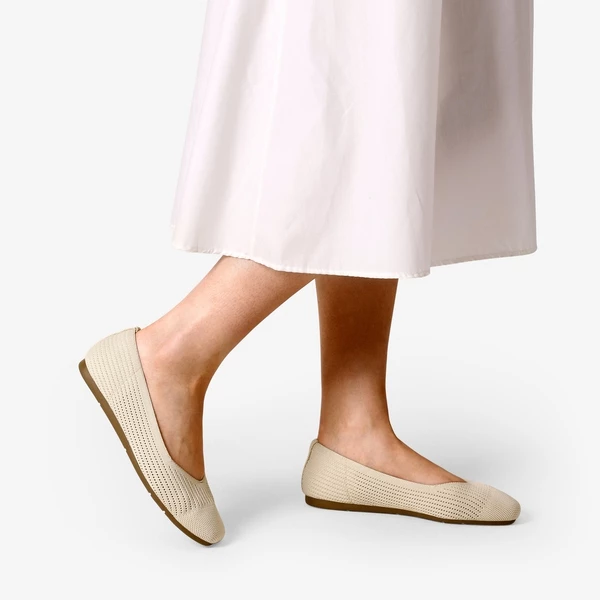 Square-Toe Sustainable Knit Flats NUDE 10 Square-Toe Sustainable Knit Flats NUDE - Image 8