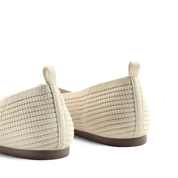 Square-Toe Sustainable Knit Flats NUDE 5 Square-Toe Sustainable Knit Flats NUDE - Image 3