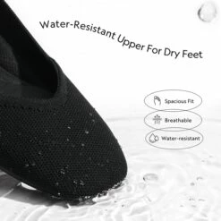 Water-Resistant Square-Toe Flats BLACK -DREAM PAIRS Sales 1011 BLACK 4