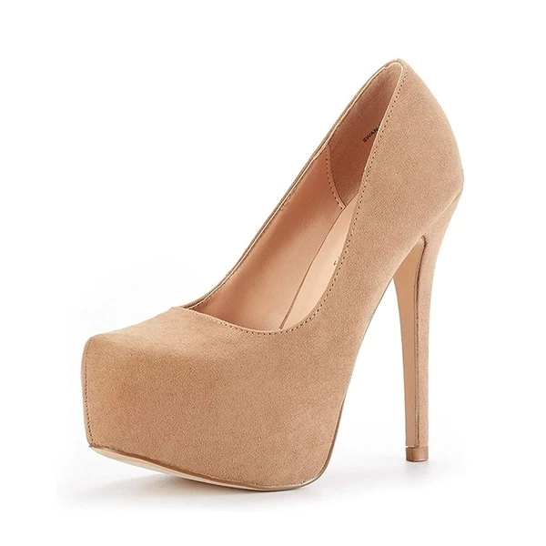High Heel Stiletto Platform Pumps NUDE SUEDE 3 High Heel Stiletto Platform Pumps NUDE SUEDE