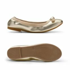Foldable Bowknot Round Toe Ballet Flats GOLD-PU -DREAM PAIRS Sales 1013 GOLD PU202