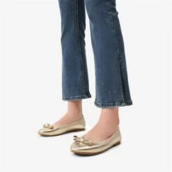 Foldable Bowknot Round Toe Ballet Flats GOLD-PU -DREAM PAIRS Sales 1013 GOLD PU205