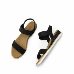 Ankle Elastic Strap Espadrille Flat Sandals BLACK SUEDE -DREAM PAIRS Sales 1014 BLACK SUEDE204