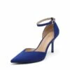 Ankle Strap Pointy Stiletto Heel Pumps ROYAL BLUE