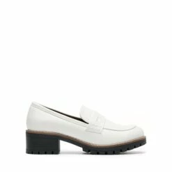 Casual Dress Chunky Penny Loafers WHITE-PU -DREAM PAIRS Sales 1015 WHITE PU 2