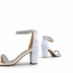 Ankle-Strap Rhinestone Chunky Heel Sandals WHITE-SATIN -DREAM PAIRS Sales 1015 WHITE SATIN4