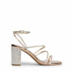 Strappy Chunky Heel Sandals ROSE GOLD-RHINESTONE -DREAM PAIRS Sales 1018 ROSE GOLD RHINESTONE 2