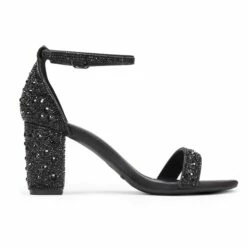 Rhinestone 3-Inch Chunky Heel Sandals BLACK RHINESTONE -DREAM PAIRS Sales 1021 DREAM PAIRS Women SDHS2221W BLACK RHINESTONE 2 6f5e662d 39ff 4280 932b 362952175943
