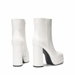 Square Toe Platform Ankle Boots WHITE 14 Square Toe Platform Ankle Boots WHITE -DREAM PAIRS Sales 1022 WHITE 4