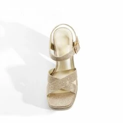 Square Toe Ankle-Strap Platform Chunky Heel Sandals GOLD GLITTER -DREAM PAIRS Sales 1023 GOLD GLITTER 4
