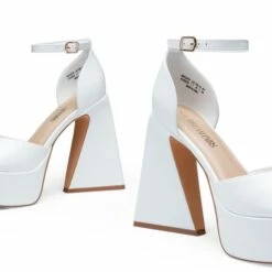 Chunky Ankle-Strap Platform Heel Sandals WHITE-PU -DREAM PAIRS Sales 1023 SDHS2441W 23