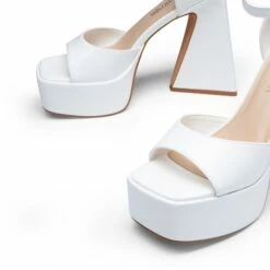 Chunky Ankle-Strap Platform Heel Sandals WHITE-PU -DREAM PAIRS Sales 1023 SDHS2441W 25