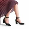 Pointed Toe Chunky Mid Heel Pumps BLACK-NUBUCK -DREAM PAIRS Sales 1025 BLACK NUBUCK6