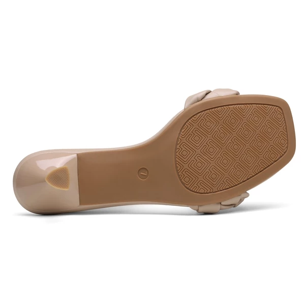 Rhinestone Open Toe Kitten Heel Mule Sandals NUDE PU 5 Rhinestone Open Toe Kitten Heel Mule Sandals NUDE PU - Image 3