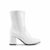 Mid Calf Square-Toe Gogo Boots WHITE-PAT -DREAM PAIRS Sales 1026 WHITE PAT 2