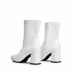 Mid Calf Square-Toe Gogo Boots WHITE-PAT -DREAM PAIRS Sales 1026 WHITE PAT 4