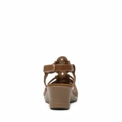 Strappy Ankle Strap Wedge Sandals BROWN -DREAM PAIRS Sales 1027 25