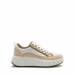 SKY Comfortable Platform Fashion Sneakers BROWN/WHITE-PU