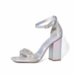 Braided Ankle Strap Block Heel Sandals SILVER-RHINESTONE 11 Braided Ankle Strap Block Heel Sandals SILVER-RHINESTONE -DREAM PAIRS Sales 1030 SILVER RHINESTONE 1
