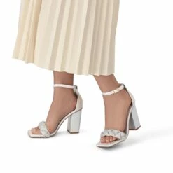 Braided Ankle Strap Block Heel Sandals SILVER-RHINESTONE 13 Braided Ankle Strap Block Heel Sandals SILVER-RHINESTONE -DREAM PAIRS Sales 1030 SILVER RHINESTONE 5