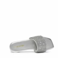 Rhinestone Sparkly Slip On Slides SILVER -DREAM PAIRS Sales 1034 SILVER203