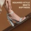 Women's Open Toe Chunky High Heel Sandals SILVER 2 Women's Open Toe Chunky High Heel Sandals SILVER -DREAM PAIRS Sales 1035 DREAM PAIRS Women SDHS2207W SILVER 2