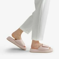 Slip On Platform Slide Sandals PINK