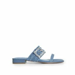 Rhinestone Buckle Strap Sandals DENIM BLUE -DREAM PAIRS Sales 1043 DENIM20BLUE202