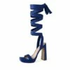 Chunky High Heel Strappy Platform Sandals ROYAL BLUE SUEDE 2 Chunky High Heel Strappy Platform Sandals ROYAL BLUE SUEDE -DREAM PAIRS Sales 1058 ROYAL BLUE SUEDE 1