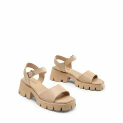 Platform Ankle Strap Chunky Heel Sandals NUDE -DREAM PAIRS Sales 1115 NUDE205