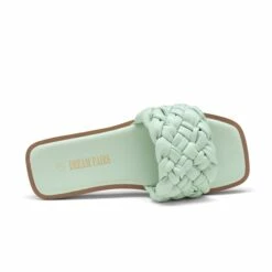 Open Toe Slide Flat Sandals MINT GREEN WEAVE -DREAM PAIRS Sales 1116 DREAM PAIRS Women SDSS2212W MINT 20GREEN WEAVE 3