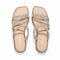 Rhinestone Straps Slide Sandals SILVER -DREAM PAIRS Sales 1118 SILVER6