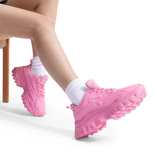BOLD Platform Lightweight Fashion Sneakers PINK 9 BOLD Platform Lightweight Fashion Sneakers PINK - Image 7