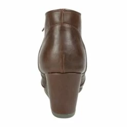 Lace Up Low Wedge Heel Ankle Boots BROWN PU 14 Lace Up Low Wedge Heel Ankle Boots BROWN PU -DREAM PAIRS Sales 1142 TOMSON BROWN 20PU 5